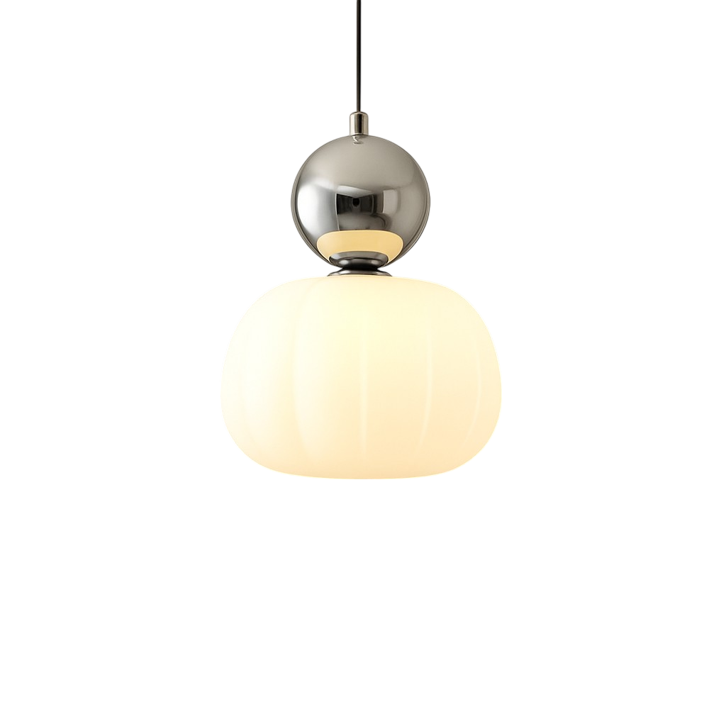 Art Deco Pendant Light with Acrylic Shade, Round Colored Top