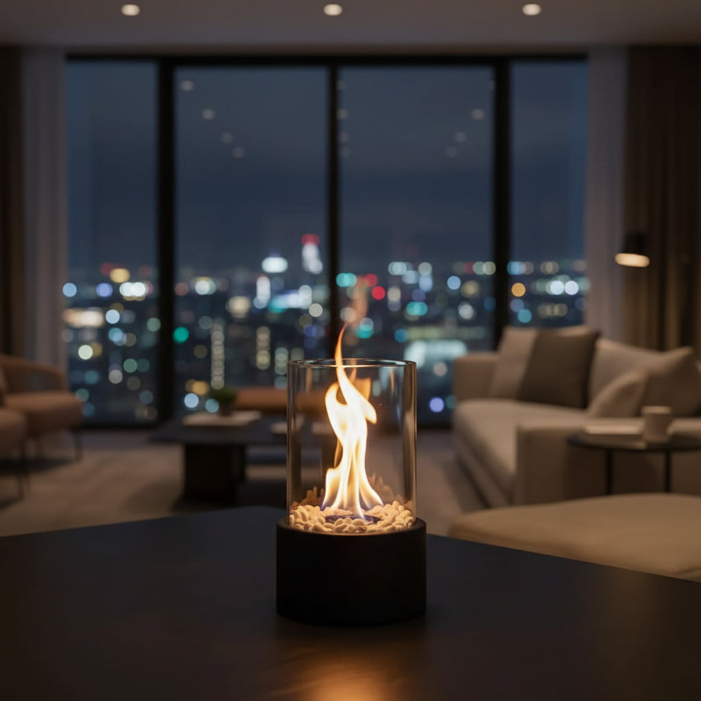SLEEKFLAME – Smokeless Tabletop Fireplace for Stylish Indoor and Outdoor Use