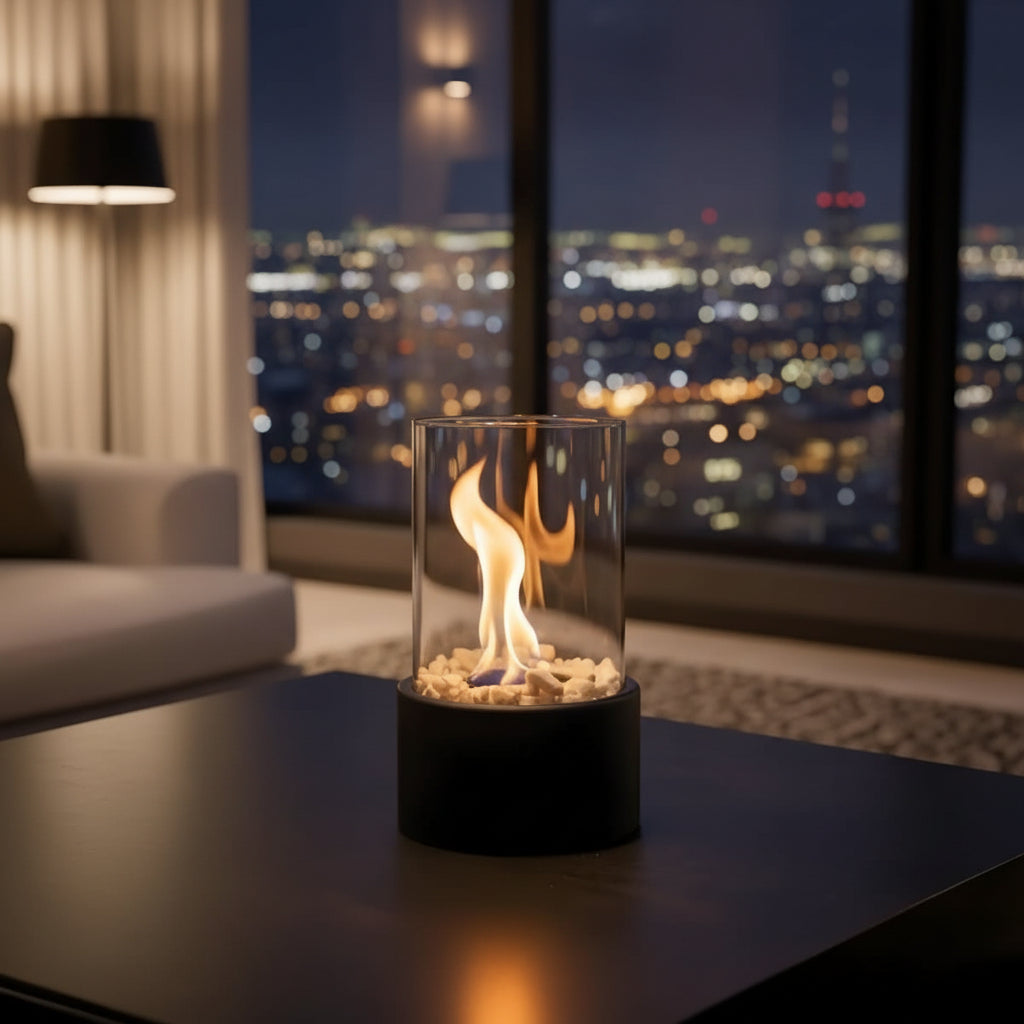 SLEEKFLAME – Smokeless Tabletop Fireplace for Stylish Indoor and Outdoor Use