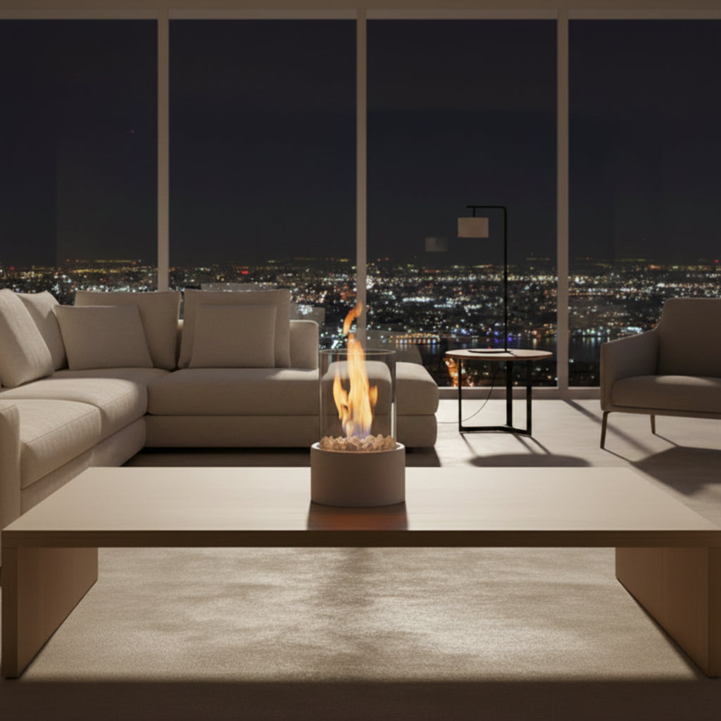 SLEEKFLAME – Smokeless Tabletop Fireplace for Stylish Indoor and Outdoor Use