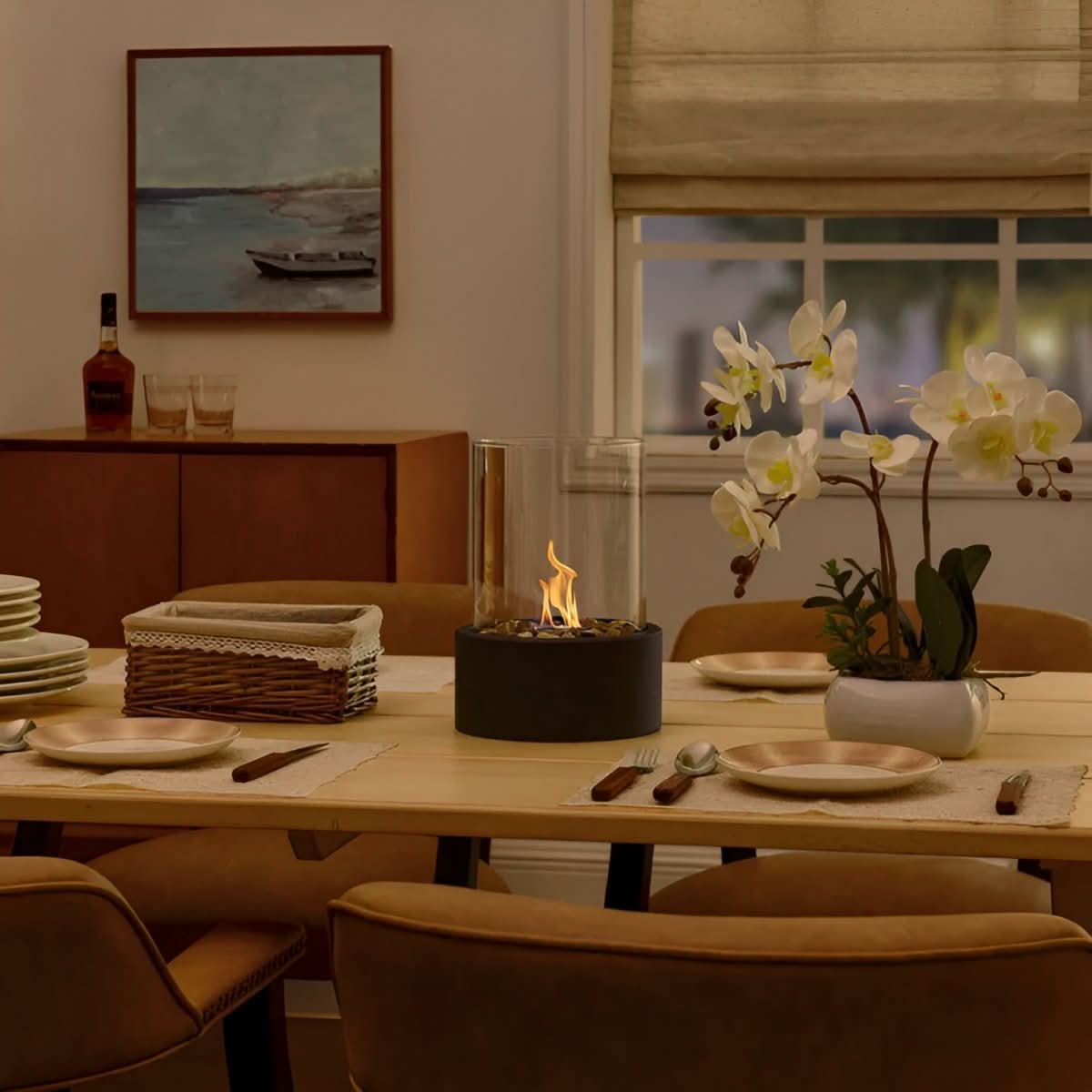 SLEEKFLAME – Smokeless Tabletop Fireplace for Stylish Indoor and Outdoor Use