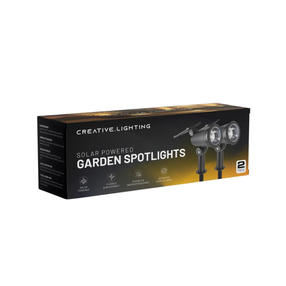 Solar Garden Spotlights with Dusk Sensor, Waterproof Outdoor Lights