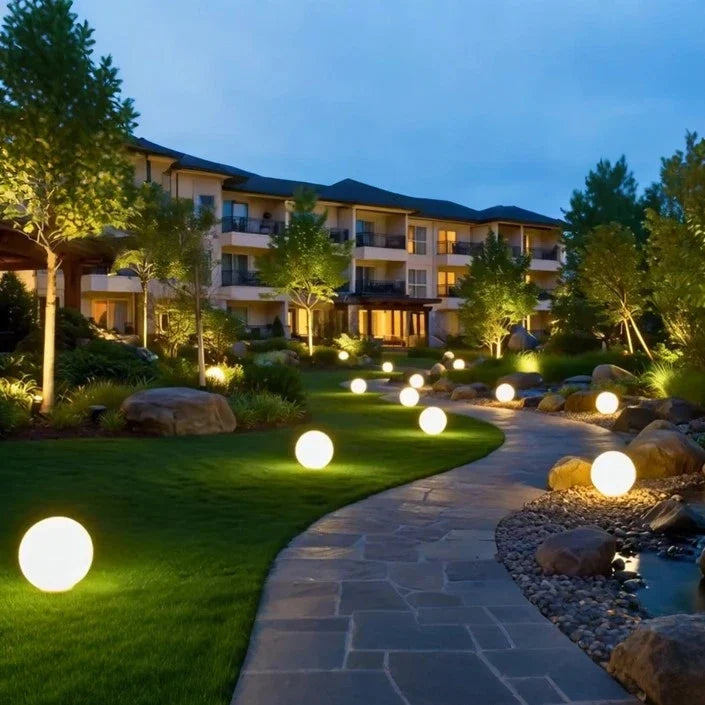 Spherical Garden Light - Rechargeable LED Ball Light with Remote, 16 Colours