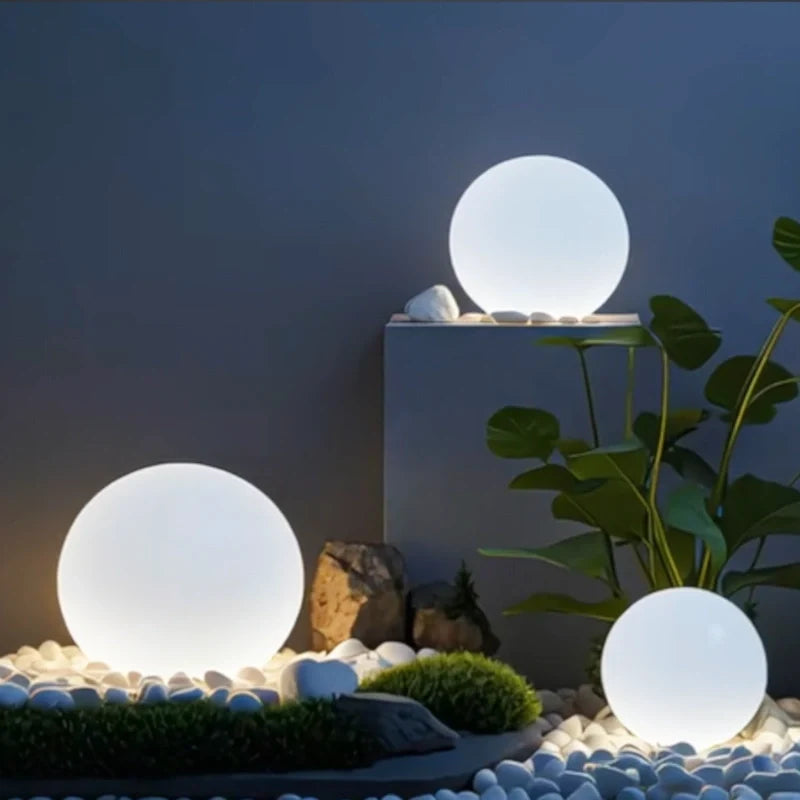 Spherical Garden Light - Rechargeable LED Ball Light with Remote, 16 Colours