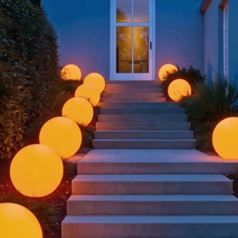 Spherical Garden Light - Rechargeable LED Ball Light with Remote, 16 Colours