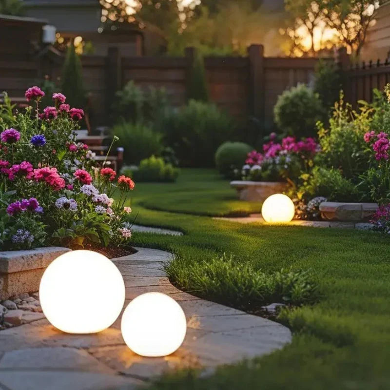 Spherical Garden Light - Rechargeable LED Ball Light with Remote, 16 Colours