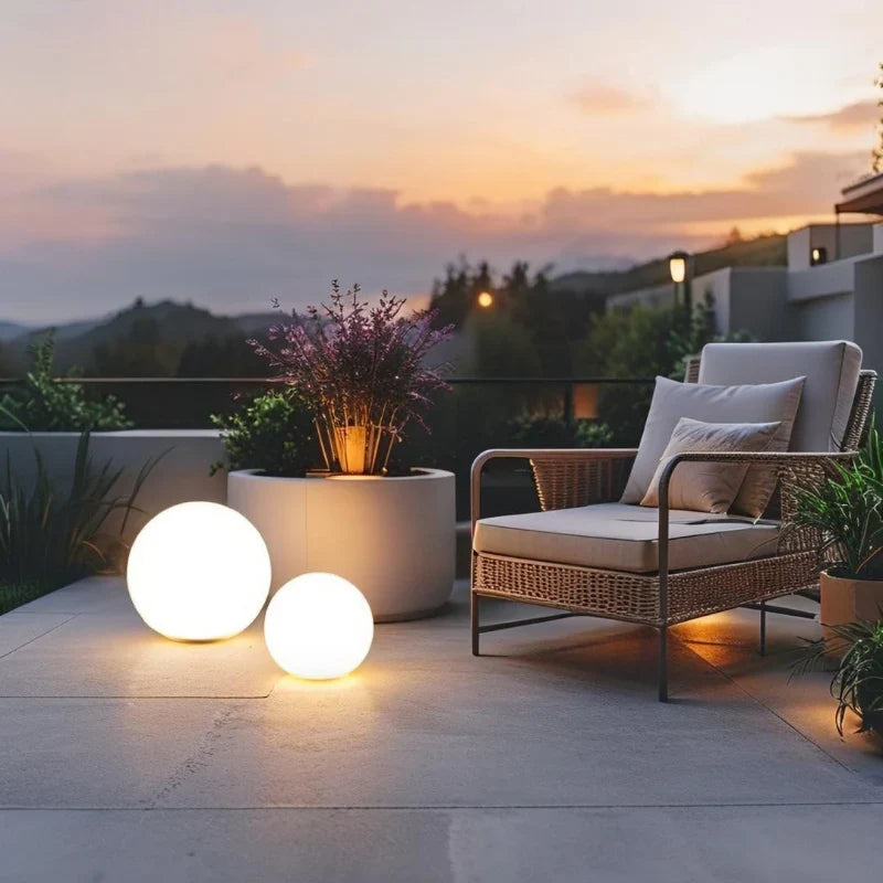 Spherical Garden Light - Rechargeable LED Ball Light with Remote, 16 Colours