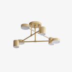 Ceiling Light with Intersecting Arms and Cylindrical Heads - Sputnik Style