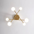 Ceiling Light with Intersecting Arms and Cylindrical Heads - Sputnik Style