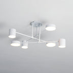 Ceiling Light with Intersecting Arms and Cylindrical Heads - Sputnik Style