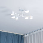 Ceiling Light with Intersecting Arms and Cylindrical Heads - Sputnik Style