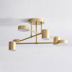 Ceiling Light with Intersecting Arms and Cylindrical Heads - Sputnik Style