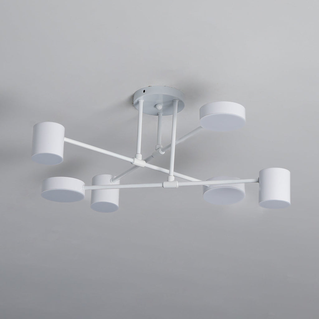 Ceiling Light with Intersecting Arms and Cylindrical Heads - Sputnik Style