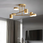 Ceiling Light with Intersecting Arms and Cylindrical Heads - Sputnik Style