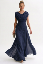 Women's Maxi Dress - Sleeveless Polyester Evening Dress
