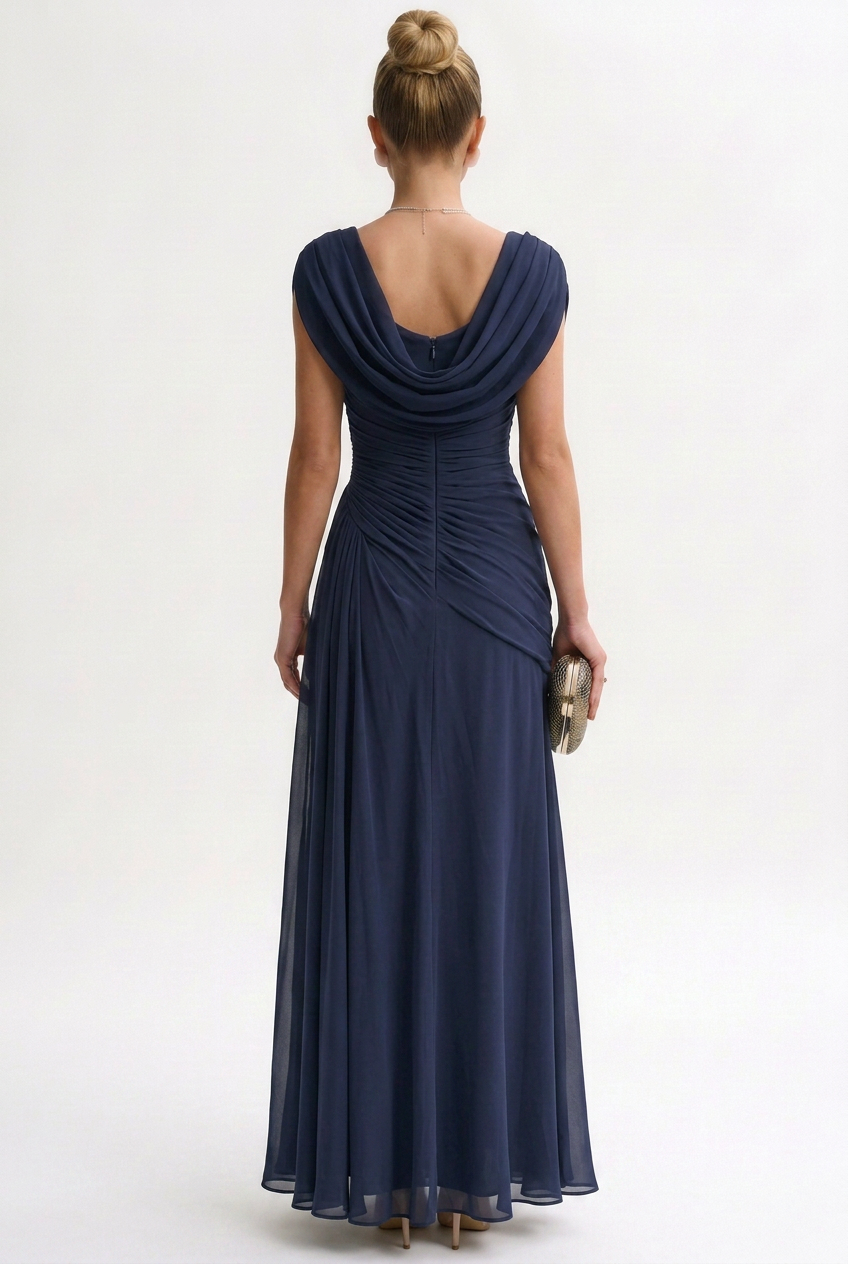 Women's Maxi Dress - Sleeveless Polyester Evening Dress