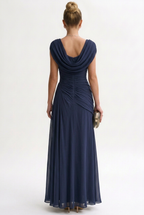 Women's Maxi Dress - Sleeveless Polyester Evening Dress