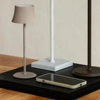 Sarphati Mini Mocha Brown Cordless Lamp | Wireless Charging via Charging Station, Dimmable & 3 Light Modes