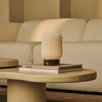 Alba Dark Brown – Emperador Dark Marble Rechargeable Table Lamp | Wireless, 3 Light Colors & Dimmable