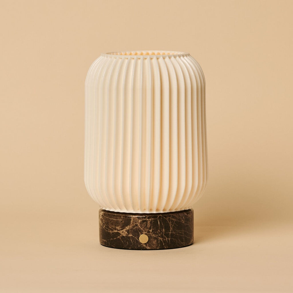 Alba Dark Brown – Emperador Dark Marble Rechargeable Table Lamp | Wireless, 3 Light Colors & Dimmable