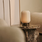Alba Dark Brown – Emperador Dark Marble Rechargeable Table Lamp | Wireless, 3 Light Colors & Dimmable