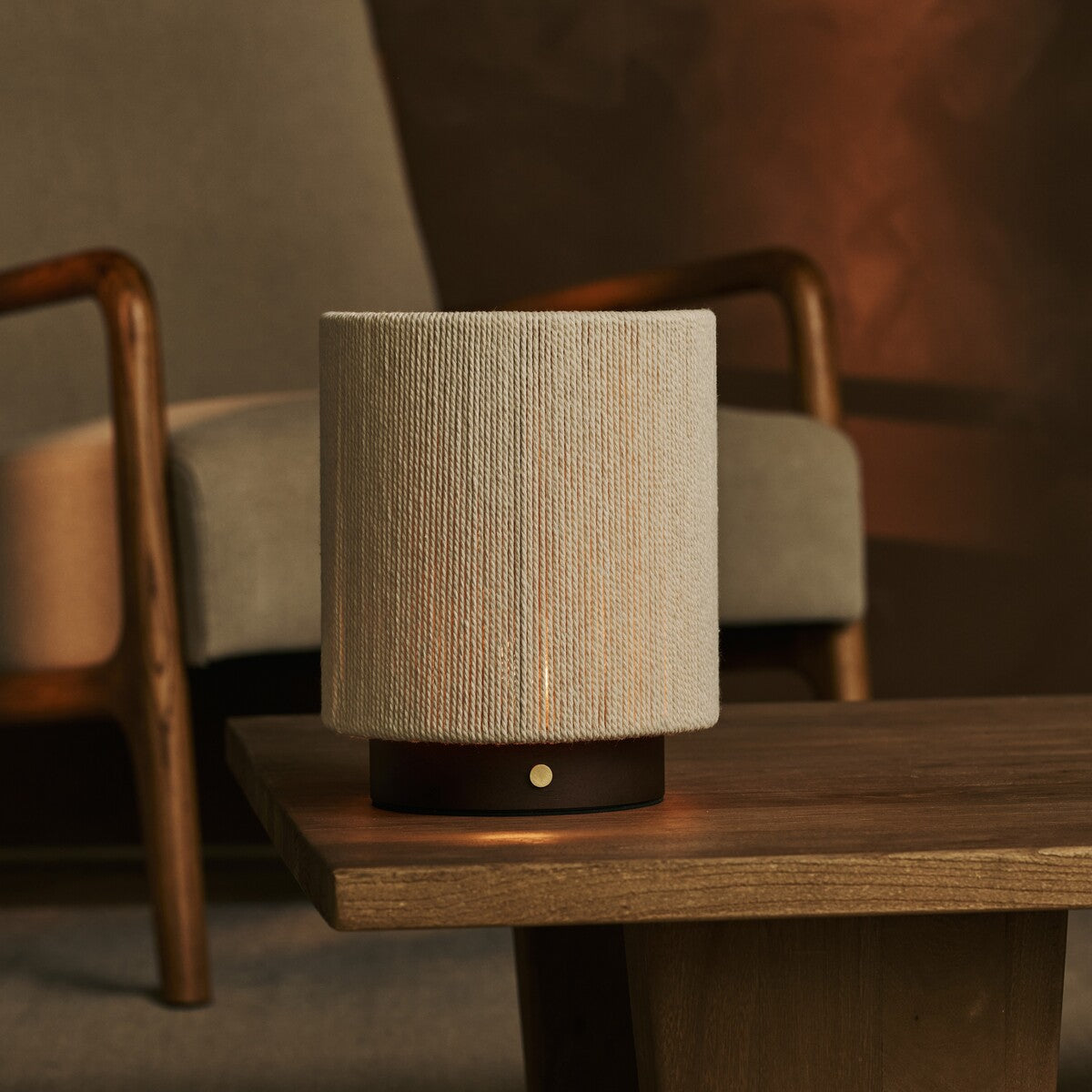 Ivo Dark Brown Wooden Rechargeable Lamp | Modern, Versatile & 3 Light Modes