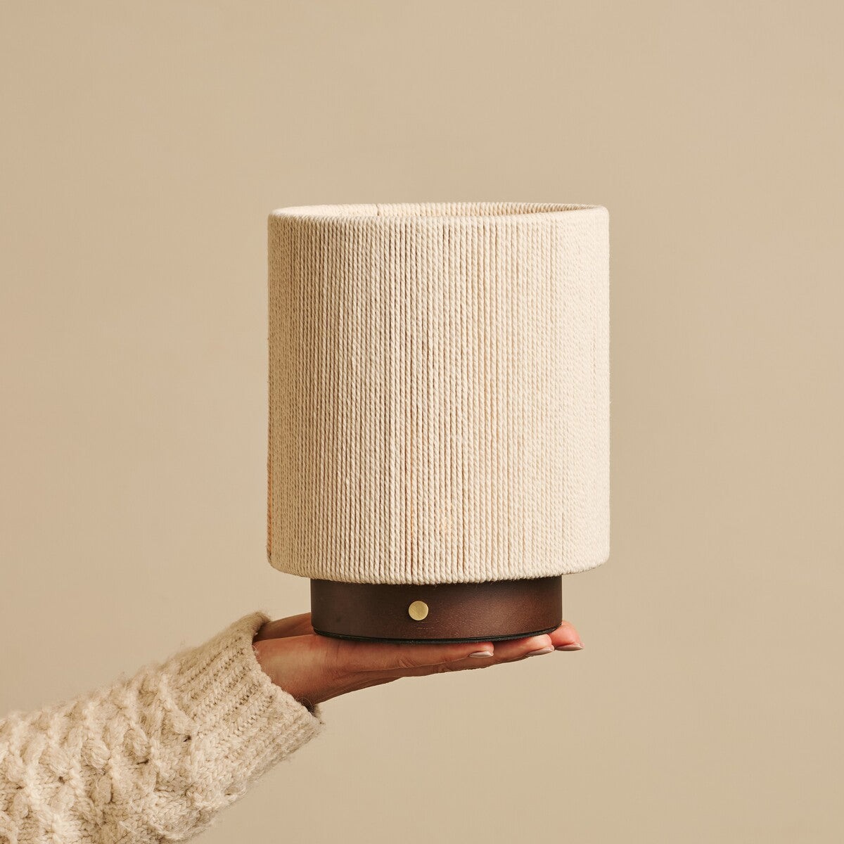 Ivo Dark Brown Wooden Rechargeable Lamp | Modern, Versatile & 3 Light Modes