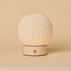 Vela Light Brown Wooden Wireless Table Lamp | 3D-Printed Porcelain, Dimmable & Up to 100 Hours of Light