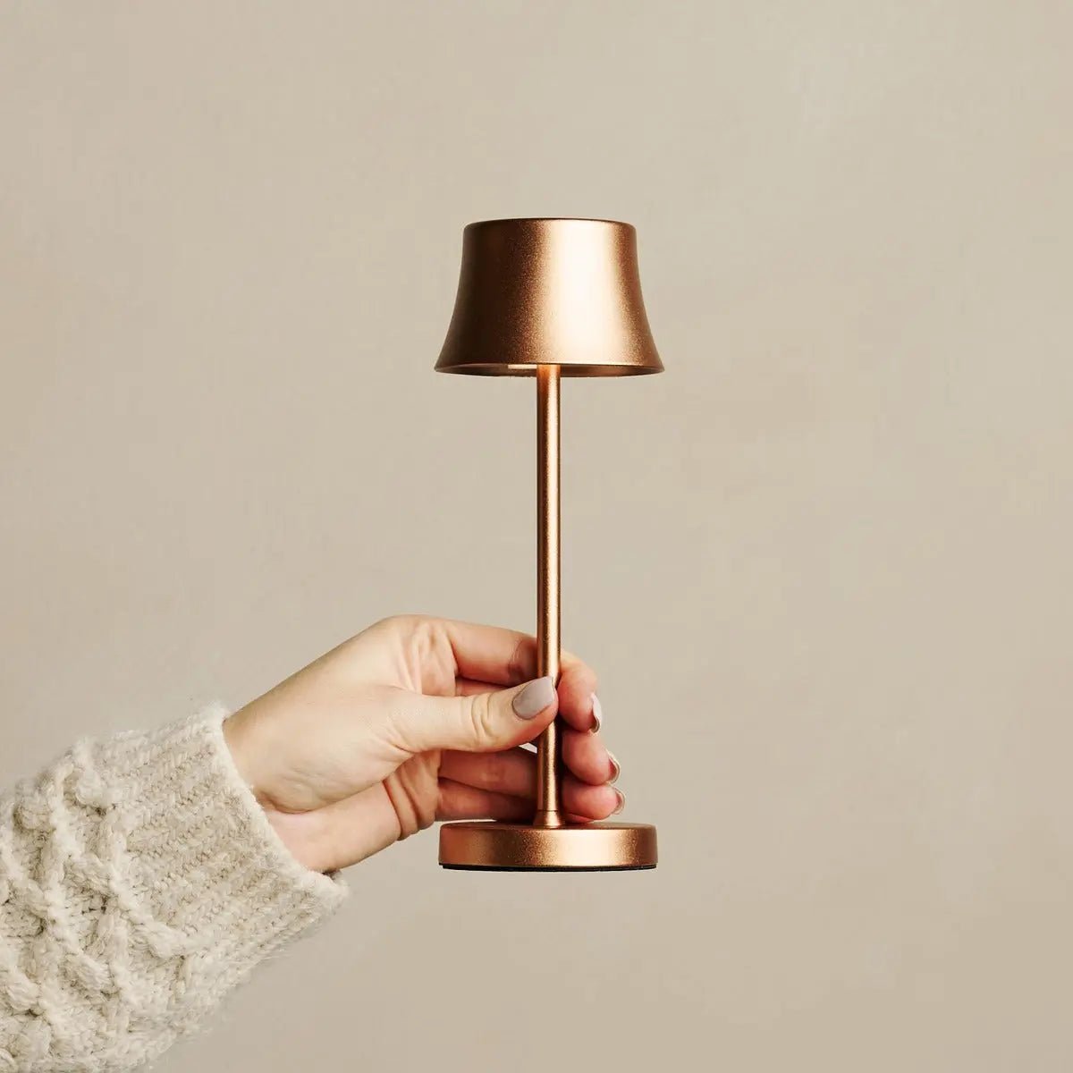 The Pipe Mini Copper Rechargeable Table Lamp | Cordless Rechargeable, Dimmable & 3 Light Modes