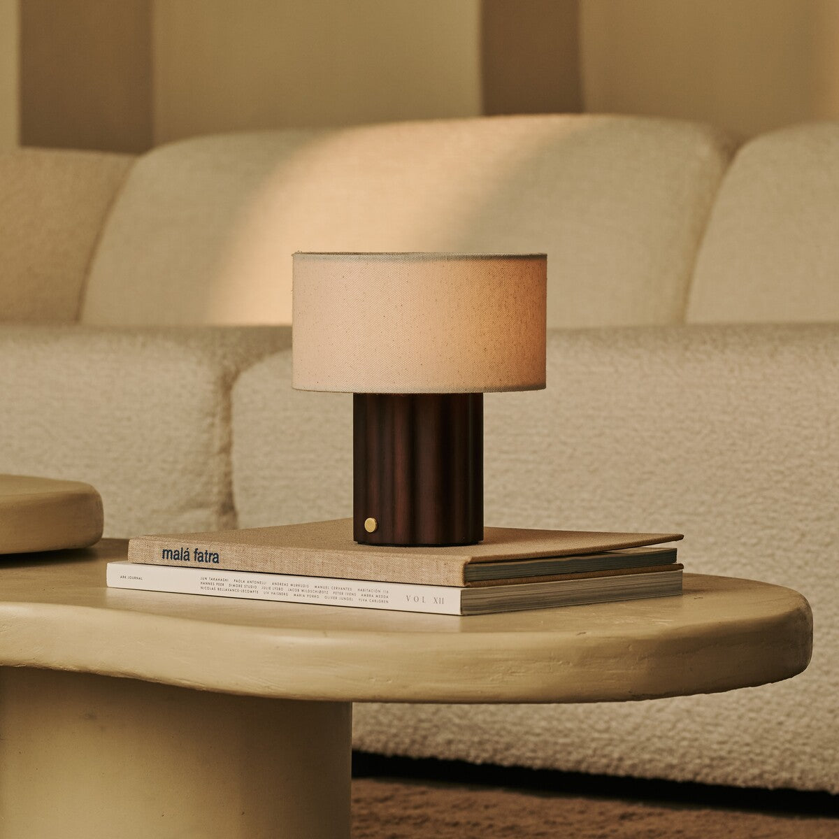 Sana Dark Brown Rechargeable Table Lamp | Modular Lampshade, 3 Light Modes & Dimmable