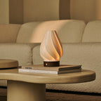 Terra Dark Brown Wooden Rechargeable Table Lamp | Dimmable, 3 Light Colors & Wireless