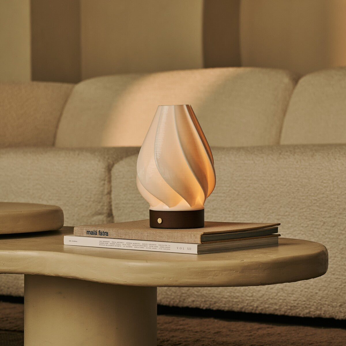 Terra Dark Brown Wooden Rechargeable Table Lamp | Dimmable, 3 Light Colors & Wireless