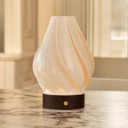 Terra Dark Brown Wooden Rechargeable Table Lamp | Dimmable, 3 Light Colors & Wireless