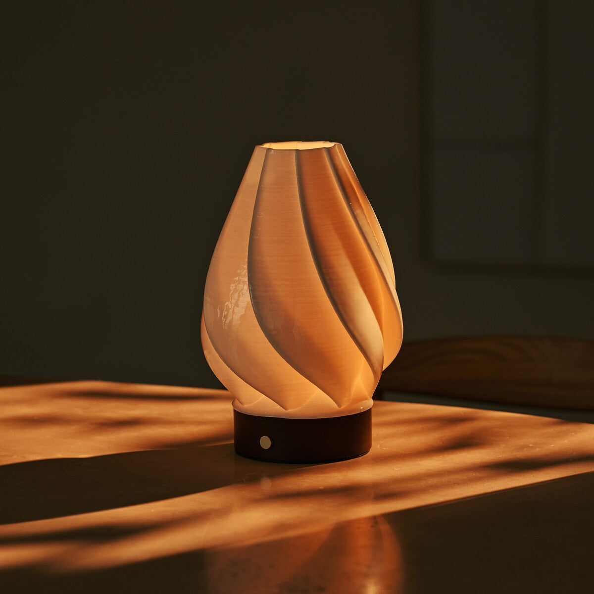 Terra Dark Brown Wooden Rechargeable Table Lamp | Dimmable, 3 Light Colors & Wireless