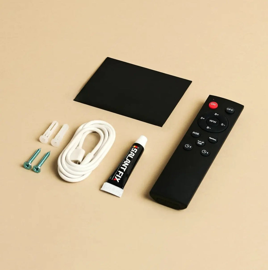 Tessa Black Wireless Wall Lamp | Motion Sensor, 20 Light Colors & Remote Control