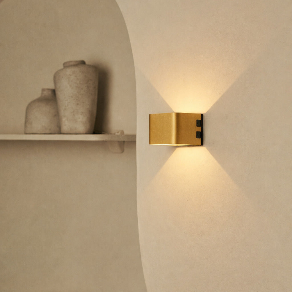 Tess Gold Rechargeable Wall Lamp | Motion Sensor, 20 Light Colors & Remote Control