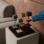 Sarphati Mini Mocha Brown Cordless Lamp | Wireless Charging via Charging Station, Dimmable & 3 Light Modes