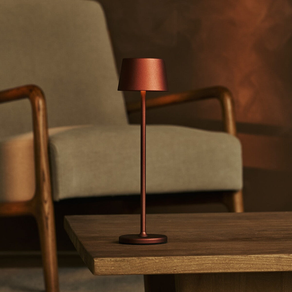 Toom Mini Bronze Wireless Lamp | Rechargeable via Charging Station, Dimmable & 3 Light Modes