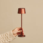 Toom Mini Bronze Wireless Lamp | Rechargeable via Charging Station, Dimmable & 3 Light Modes