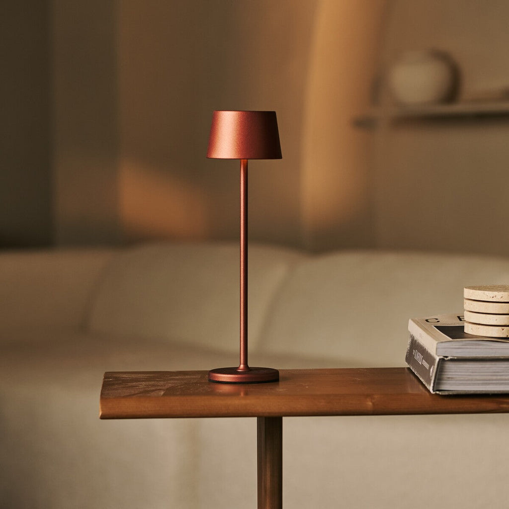 Toom Mini Bronze Wireless Lamp | Rechargeable via Charging Station, Dimmable & 3 Light Modes