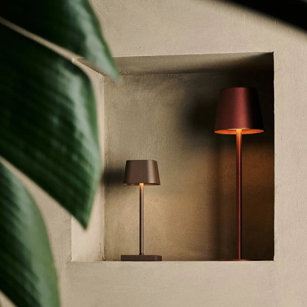 Sarphati Mini Mocha Brown Cordless Lamp | Wireless Charging via Charging Station, Dimmable & 3 Light Modes