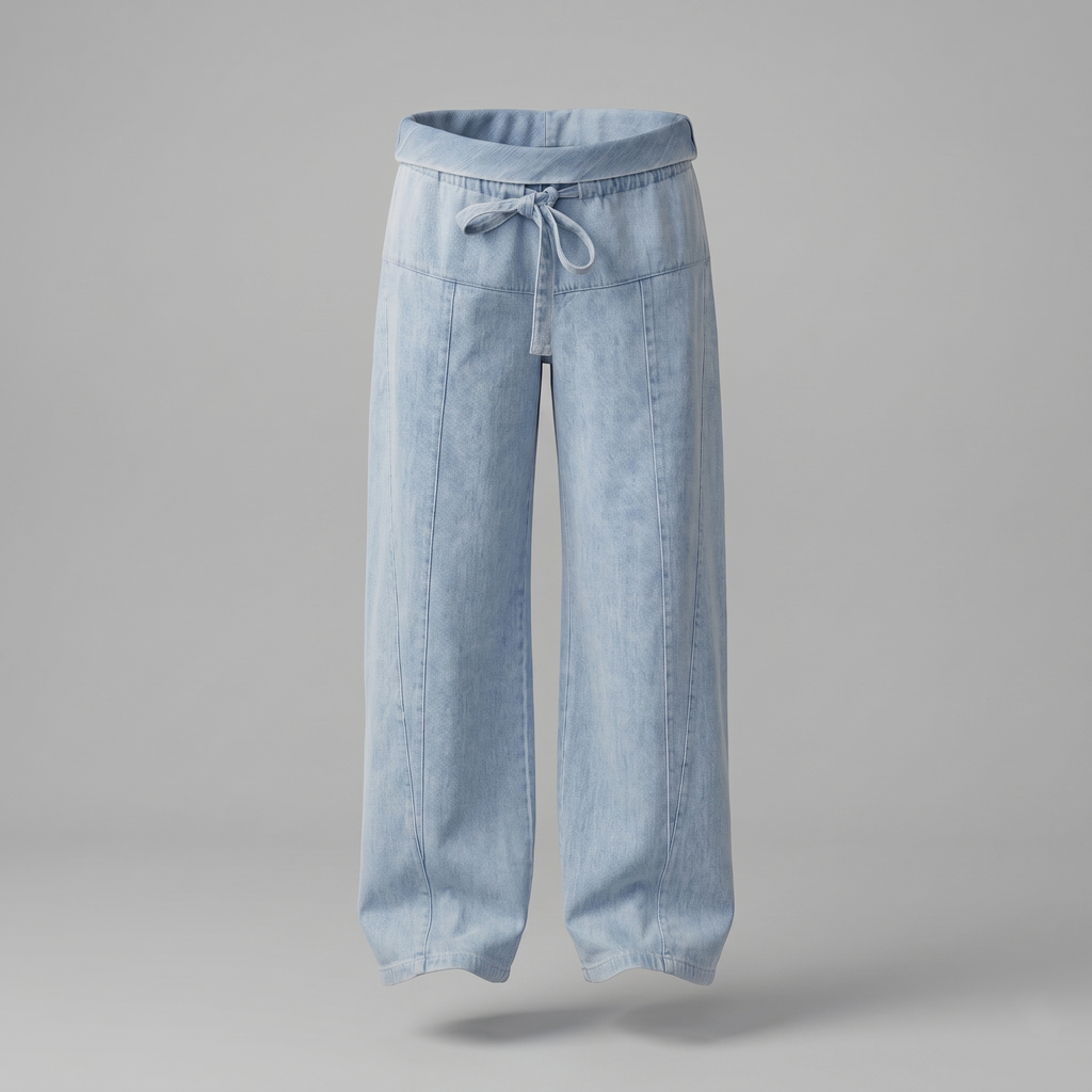 Maternity Wide Leg Jeans with Adjustable Waist - Relaxed Denim
