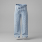 Maternity Wide Leg Jeans with Adjustable Waist - Relaxed Denim