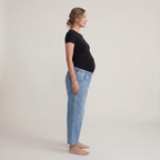 Maternity Wide Leg Jeans with Adjustable Waist - Relaxed Denim