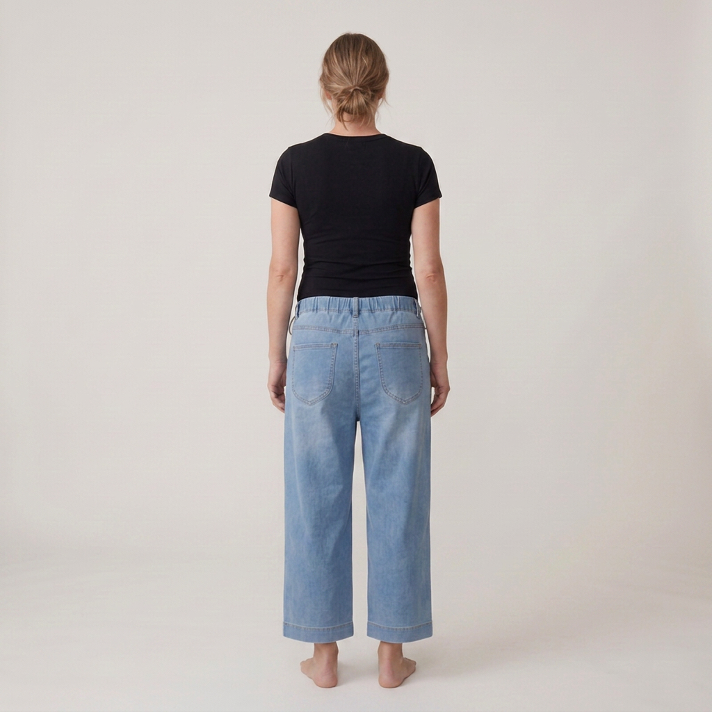 Maternity Wide Leg Jeans with Adjustable Waist - Relaxed Denim
