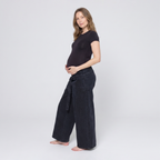 Maternity Wide Leg Jeans with Adjustable Waist - Relaxed Denim
