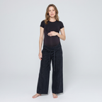 Maternity Wide Leg Jeans with Adjustable Waist - Relaxed Denim