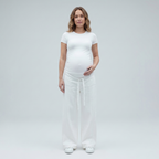 Maternity Wide Leg Jeans with Adjustable Waist - Relaxed Denim