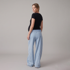 Maternity Wide Leg Jeans with Adjustable Waist - Relaxed Denim