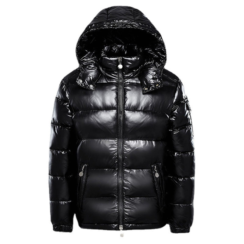 Men's Quilted Puffer Jacket with Hood - Winter Coat
